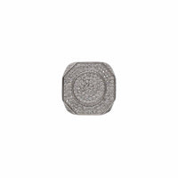 Iced Out Zirconia Hexagon Men's Ring (Silver)