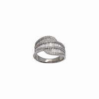 Iced Out Baguette CZ Fancy Ring (Silver)