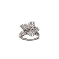 Iced Out Zirconia Flower Ring (Silver)