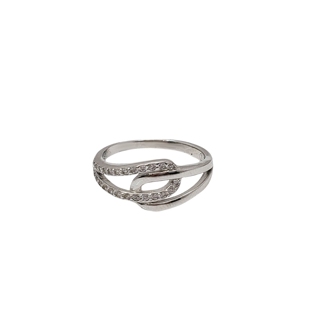 Zirconia Crossover Fancy Ring (Silver)