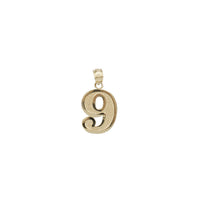 Textured Number 9 Pendant (14K)