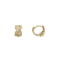 Zirconia Fancy Infinity Huggie Earrings (14K)