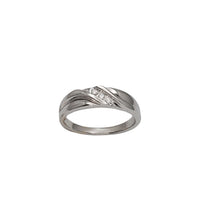Diamond White Gold Wedding Band Ring (10K)