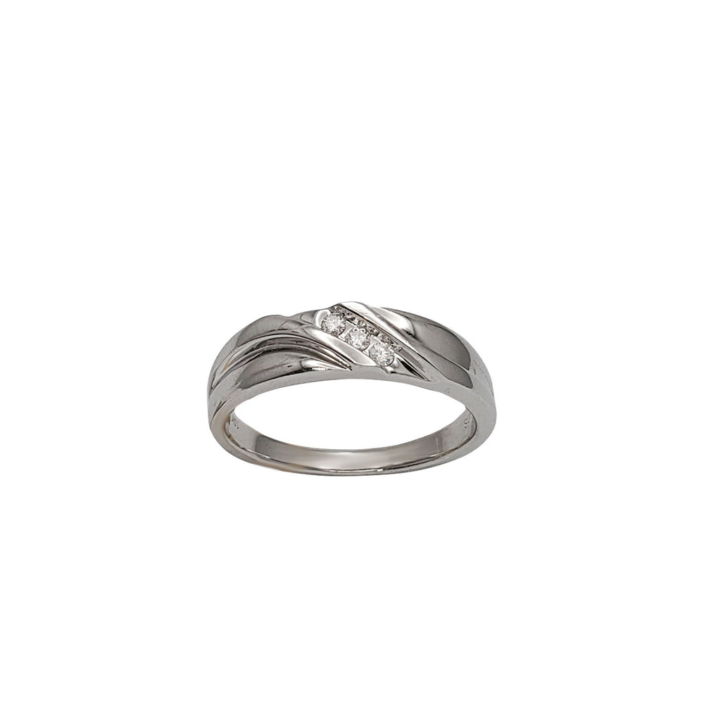 Diamond White Gold Wedding Band Ring (10K)