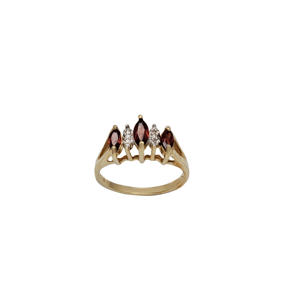 Marquise Garnet Diamond Lady Ring (10K)