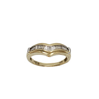 Two Tone Diamond Baguette Wedding Band Ring (10K)
