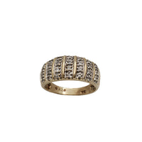 Two Tone Diamond Fancy Wedding Band Ring (10K)