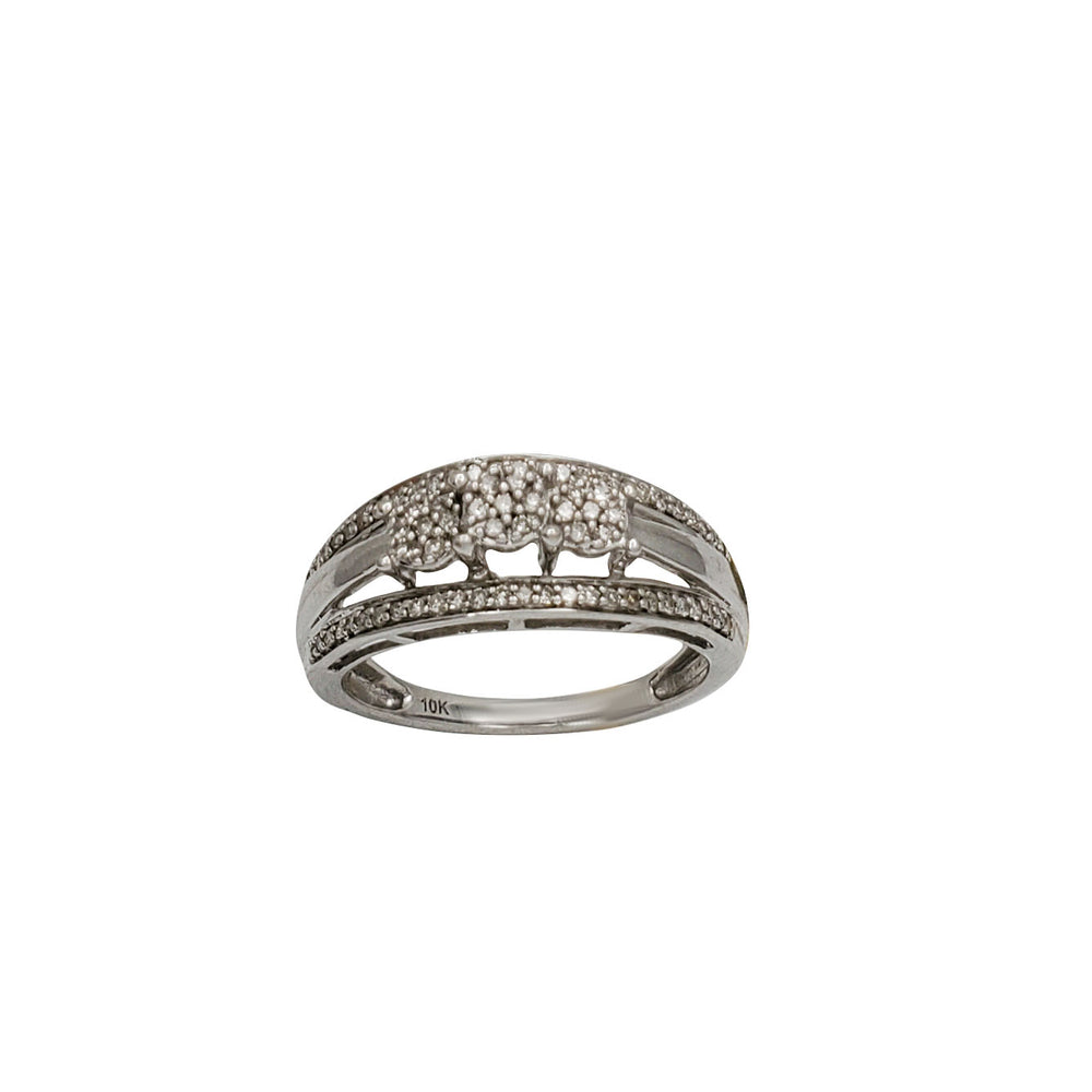 Diamond White Gold Wedding Band Ring (10K)