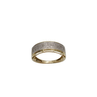 Two Tone Diamond Wedding Band Ring (10K)