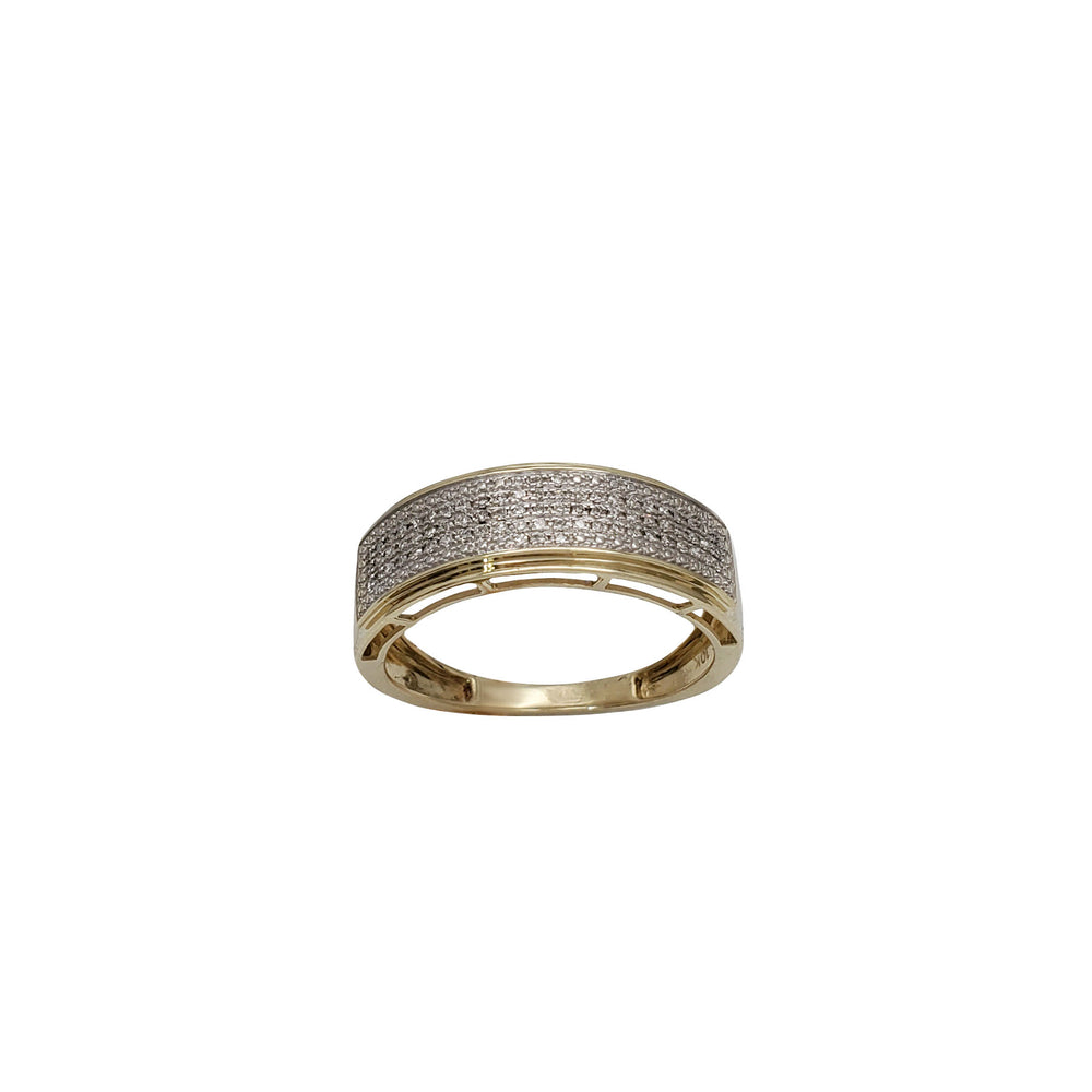 Two Tone Diamond Wedding Band Ring (10K)