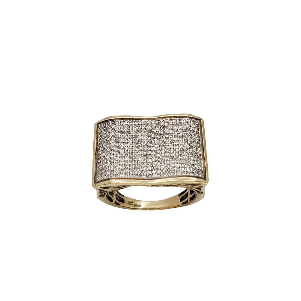 Two Tone Fancy Men's Diamond Band Ring (10K)
