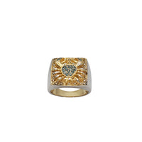 Two Tone Blue & Yellow Diamond Crab Ring (14K)