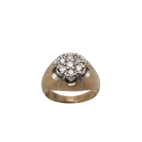 Diamond Sand Blast Finish Flower Men's Ring (14K)