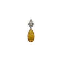 Diamond Flower Teardrop Pendant (10K)