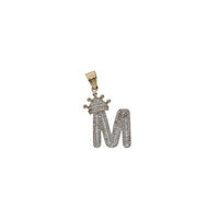 Diamond Crown Initial Letter M Pendant (10K)