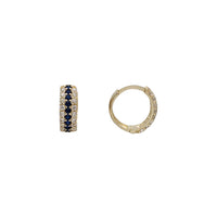 Blue & White Zirconia Huggie Earrings (14K)