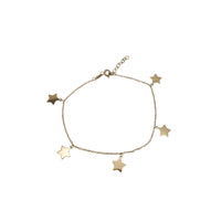 Dangling Stars Charm Bracelet & Chain Set (14K)