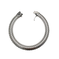 Antique Finish Flat Spiga/Wheat Link Bracelet (Silver)
