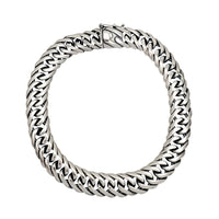 Antique Finish Flat Curb Bracelet (Silver)