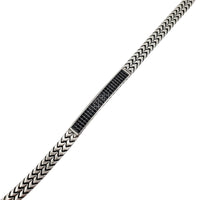 Antique Finish Black CZ ID Bracelet (Silver)