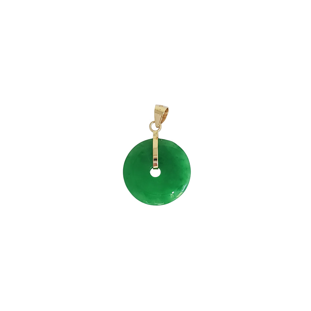 Jade Pi Disc Pendant (14K)