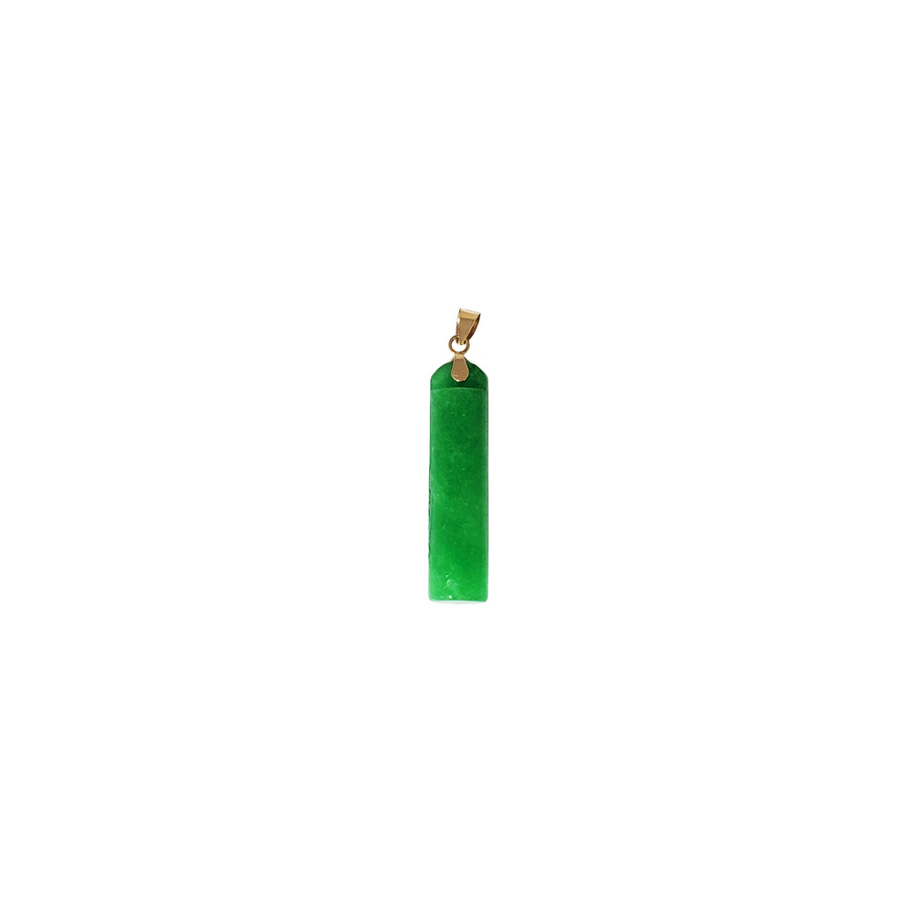 Cylinder Shape Jade Pendant (14K)