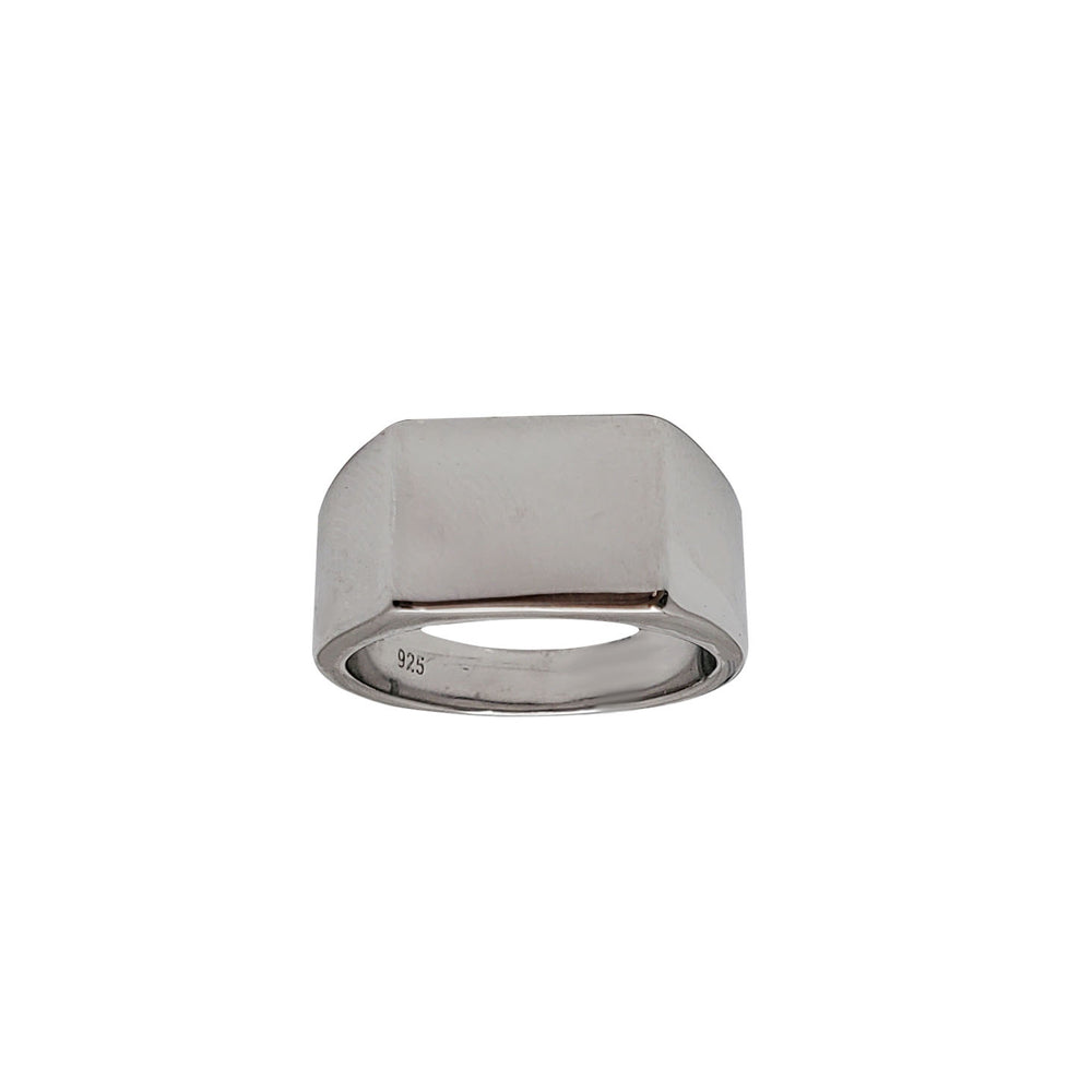 Rectangular Closed Back Signet Ring (Silver)