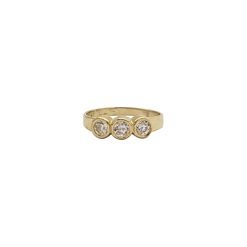 Baby CZ Three Stone Ring (14K)