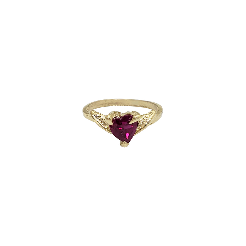 Baby CZ Heart Ring (14K)