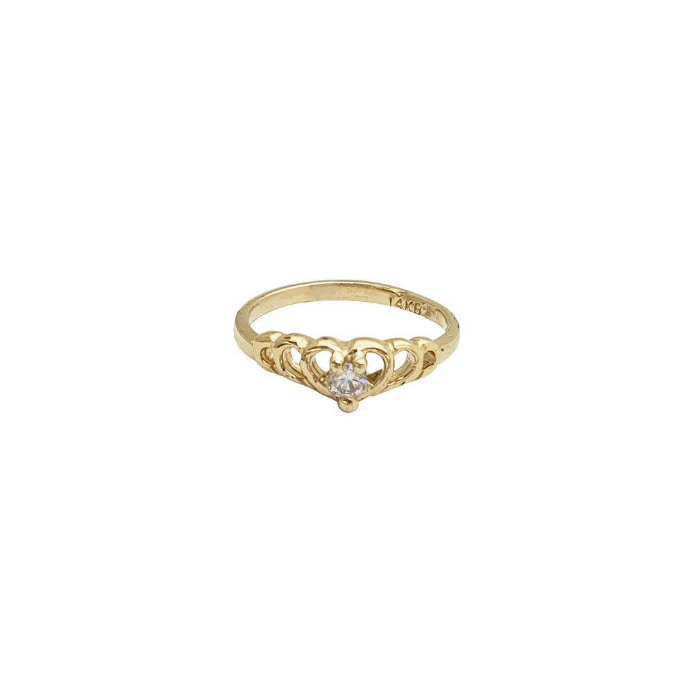 Baby CZ Heart Ring (14k)