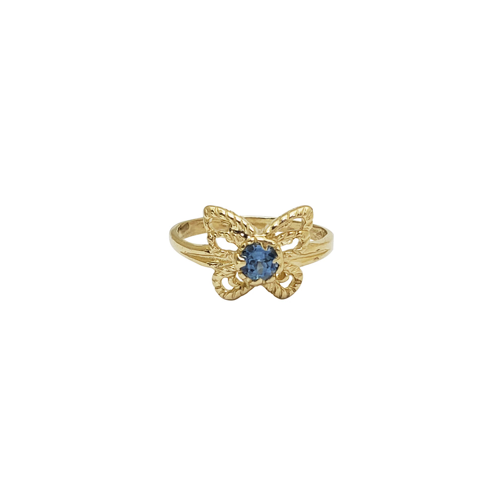 Baby CZ Butterfly Ring (14k)