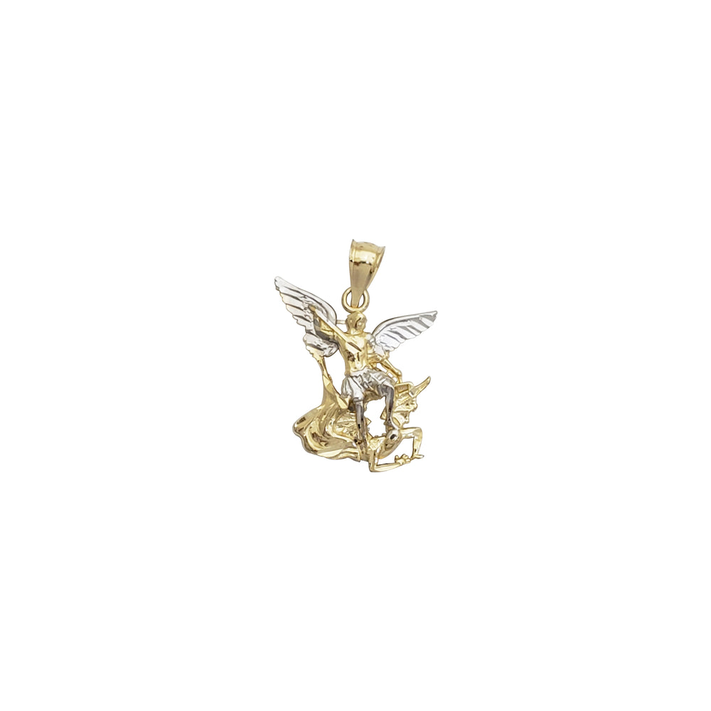 Two-Tone Saint Michael Pendant (14K)