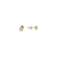 [Yellow Gold] VVS2 Lab Grown Solitaire Diamond Stud Earring (14K)