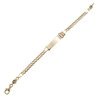 Zirconia Monaco Virgin Mary/ Guadalupe ID Bracelet (14K)