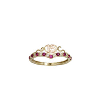 Red Zirconia 15 Years Birthday Ring (14K)
