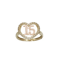 Zirconia Heart 15 Years Birthday Ring (14K)