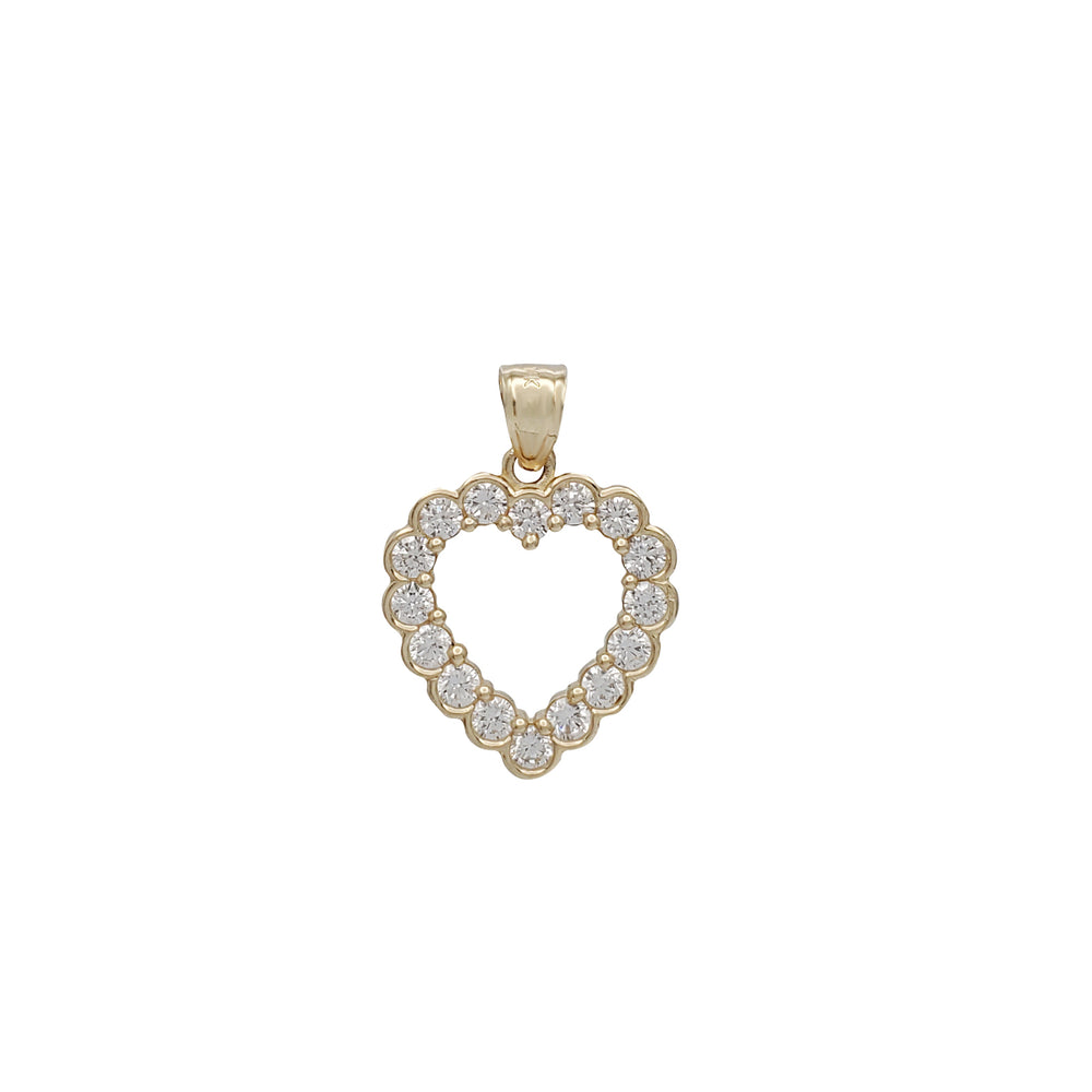 Zirconia Open Heart Pendant (14K)