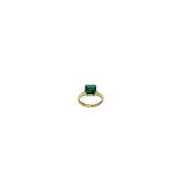 Square Green CZ Stone Ring (14K)