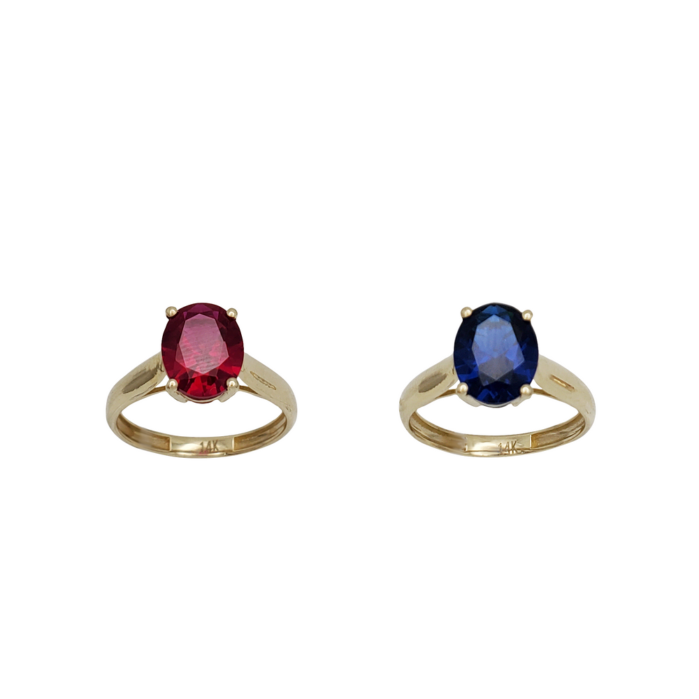 Oval Zirconia Solitaire Engagement Ring (14K)