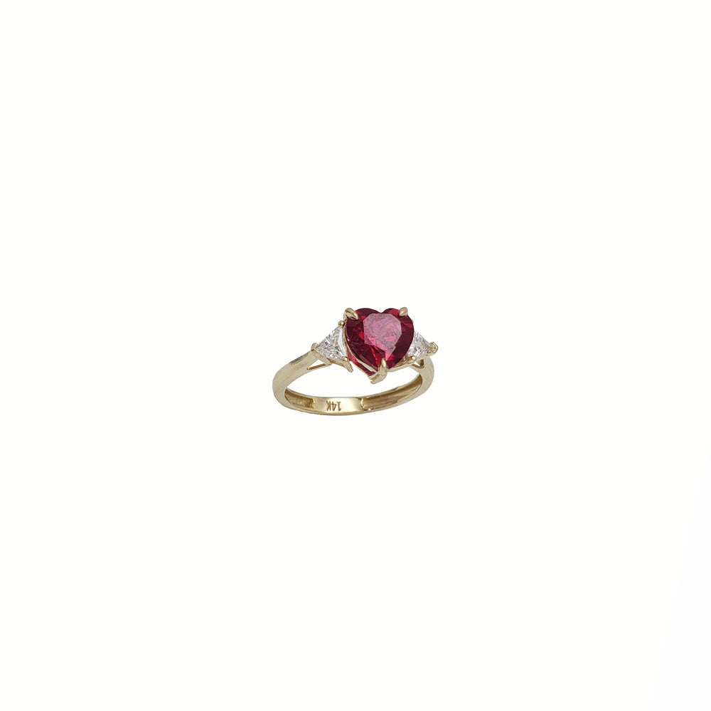 Red Heart CZ  Ring （14k）