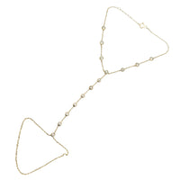 Diamond Bezel Set Hand Chain/Finger Bracelet (14K)