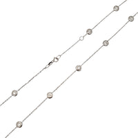 White Gold Bezel-Set Diamond Station Necklace (14K)