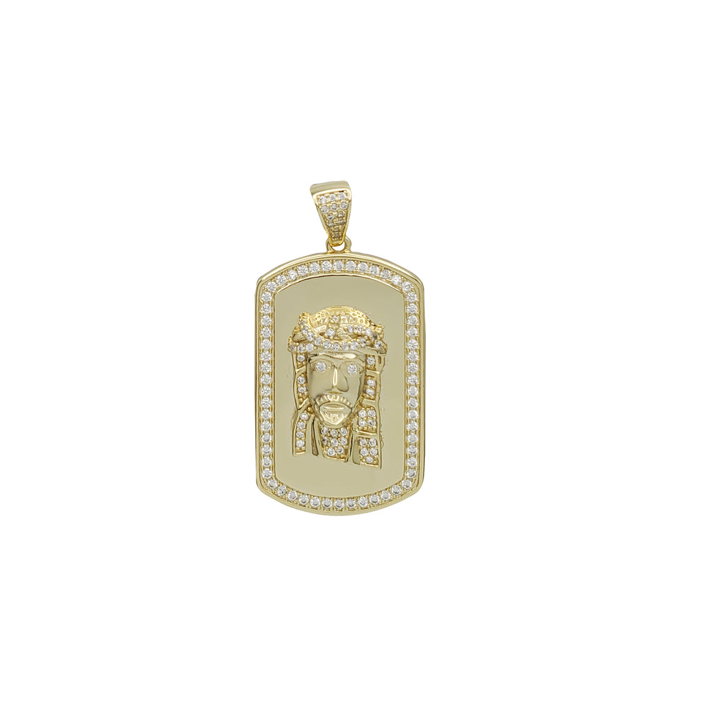 Iced-Out Jesus Head (Yellow Silver)