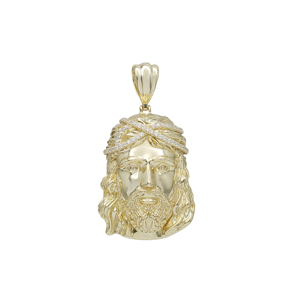 Iced-Out Jesus Head (Yellow Silver)