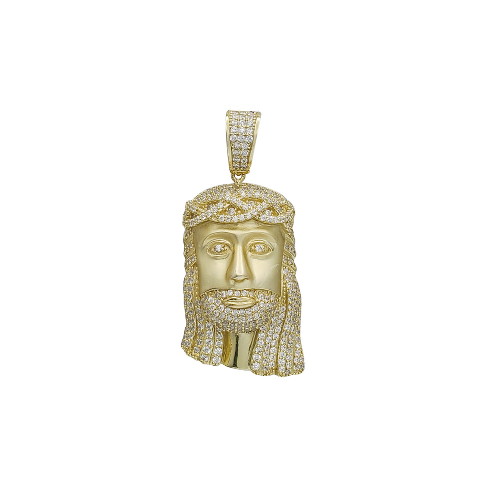 Iced-Out Jesus Head (Yellow Silver)