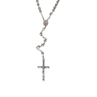 Plain Bead Rosary Necklace (Silver)
