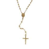 Plain Bead Rosary Necklace (Yellow Silver)