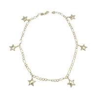 Plain Star Charm Anklet Bracelet (14K)