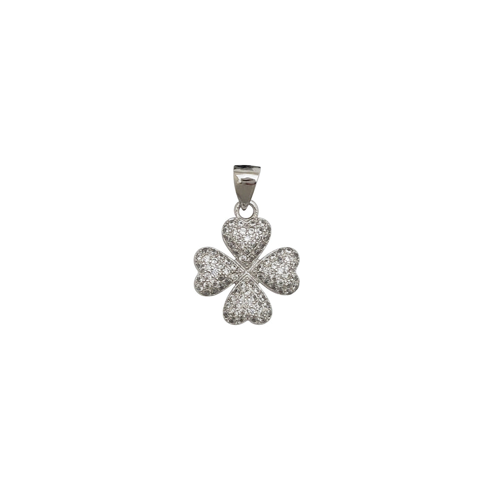 Zirconia Four-Leaf Clover Pendant (Silver)