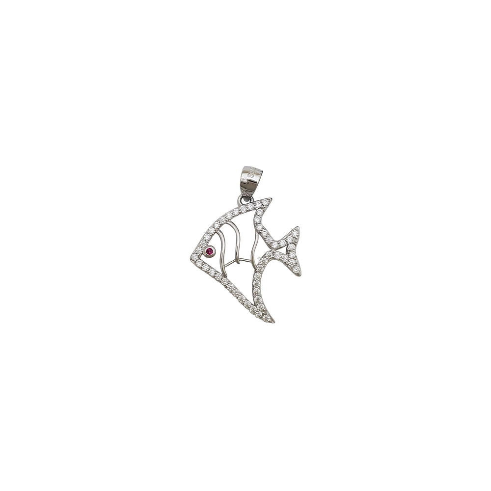 Zirconia Fish Pendant (Silver)